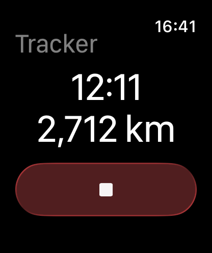 Tracker Watch App running